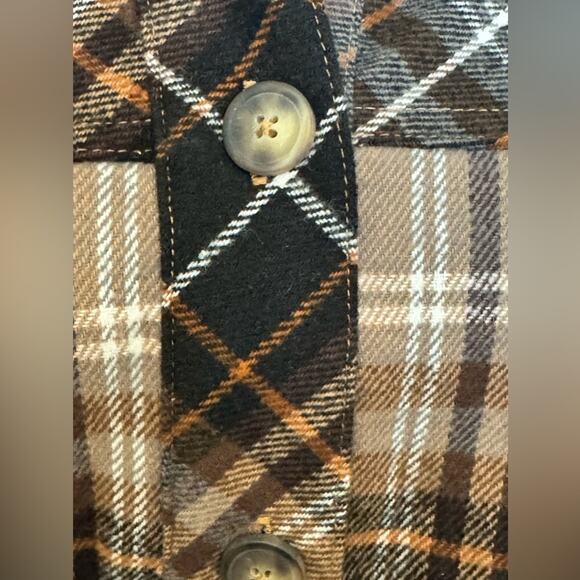ANTHROPOLOGIE SANCTUARY ~ Town Flannel Long Sleeve Shacket M 100% Cotton ANTHRO - Picture 8 of 8